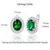WOVEE Earrings Oval Stud Earrings AAA Zirconia Green Elliptical Glitter
