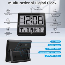 TEMU Atomic Clock Large Display Black