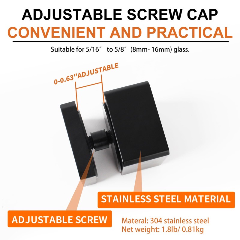 3TO 2" Heavy Duty Stainless Steel Glass Railing Standoff for