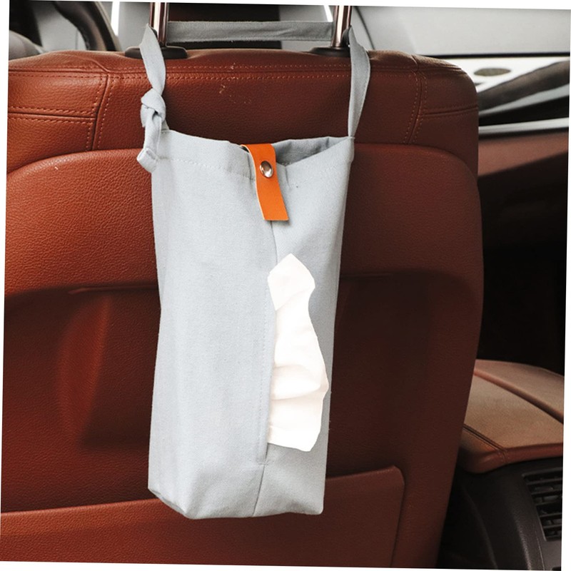 LABRIMP Sturdy Canvas Car Tissue Bag Portable Seat Organizer Wall-Mounted