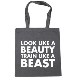 Hippowarehouse look like a beauty train like a beast Tote Shopping Gym Beach Bag 42cm x38cm, 10 litres