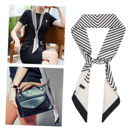 Healvian Versatile Artificial Silk Scarf for Hair and Neck Lightweight Ponytail Scarf Fashion Accessory for Parties and Daily Wear Elegant Design Water Ripple Pattern