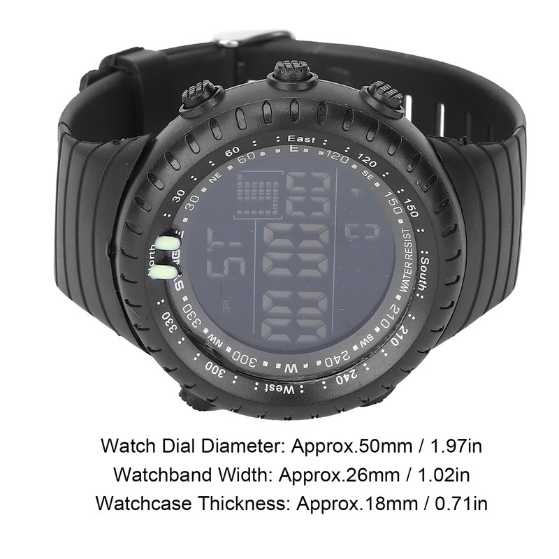 Digital Sports Watch Night Light Waterproof Multiple Functions Electronic Watch