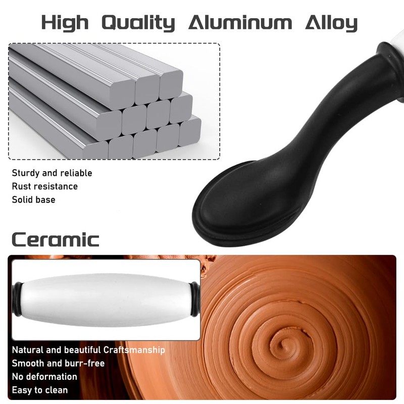 WMYCONGCONG 8 PCS 3.8"/96mm Centers Ceramic Cabinet Pull Spoon Foot
