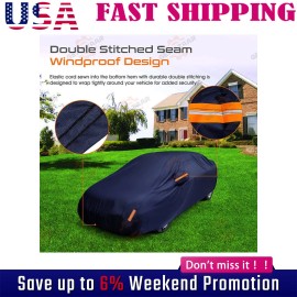 Gearzaar Full Car Cover Waterproof All Weather Protection Anti-UV Rain Snow Anti Lhtxhkyv
