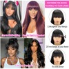 Niawigs Silky Straight Human Hair Wigs with Bangs for Black