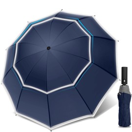 ZUOYOUZ Windproof Umbrella Large Compact Travel Umbrella,Automatic Folding Umbrella for Rain,10 Ribs Portable Backpack Purse Umbrella Gifts