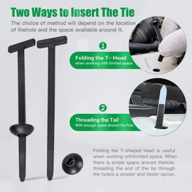 150Pcs Nylon Universal Cable Tie Buckle for Car,Heavy Duty Plastic Rivet T Zip Ties, Quick Release Fasteners for DIY Repair, Wire Management & Auto Parts Retention