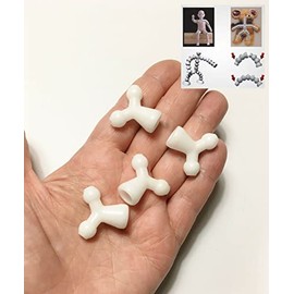 M03017 MOREZMORE 4 Pack Y Hip Connectors for Jeton Ball Socket Flexible Armature 3/16" for Toy Doll Bear Long Furby Plastic Doll Skeleton Armature