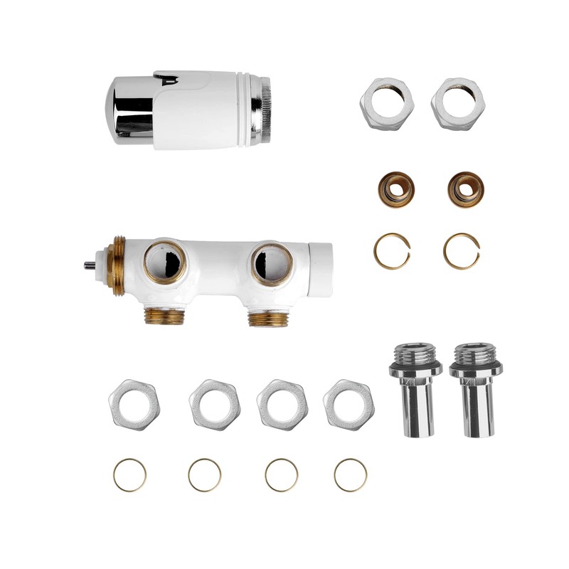 S SIENOC H-valve connection set, centre connection/radiator valves, thermostat for