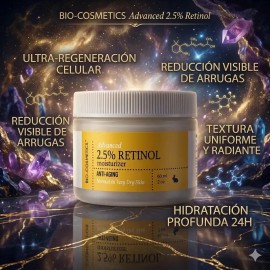Pack 3 Cremas Retinol 2.5% Bio Cosmetics 60g Desvanece Arrugas