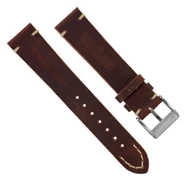 VintageTime Watch Straps - Vintage Style Calf Leather Replacement Watch Bands | 18mm, 20mm, 22mm (20mm, Dark Brown)