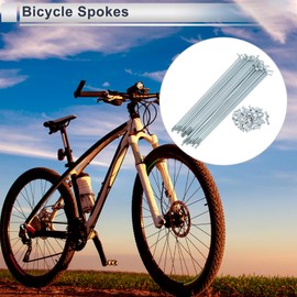 RATCHROLL 1 Set Universal Bicycle Spokes 12G 173mm Length Bike Wheel Spokes Nipple Silver Tone Carbon Steel Galvanized