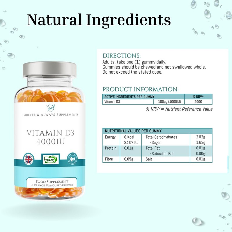 Vitamin D3 4000iu - High Strength 100μg - 60 Orange