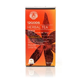 12Gods Erodas Herbal Tea Pods – Dittany, Puncture Vine, Nettle, Mint & Anise Blend (Pack of 2) | 20 Nespresso® Compatible Capsules | Caffeine-Free, No Artificial Dyes