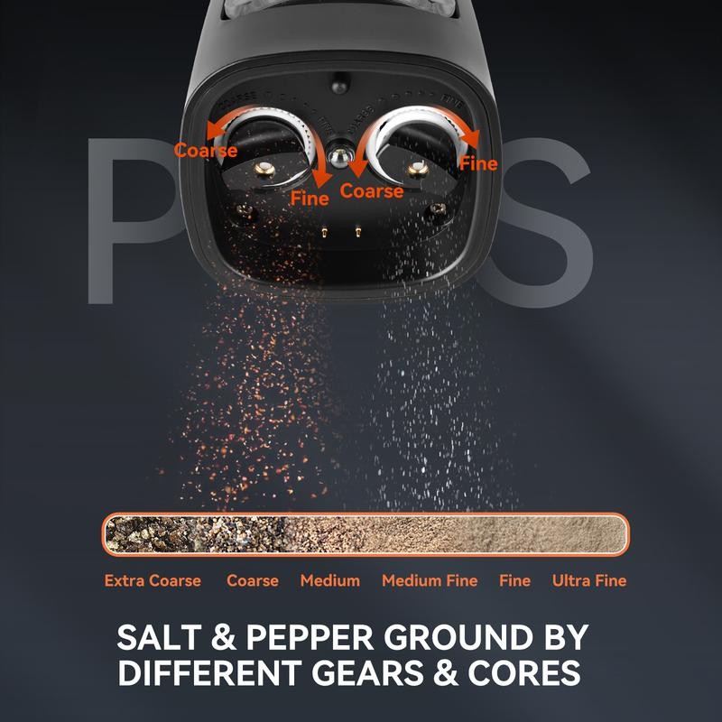 MOVNO 2 in 1 Electric Salt and Pepper Grinder Set,