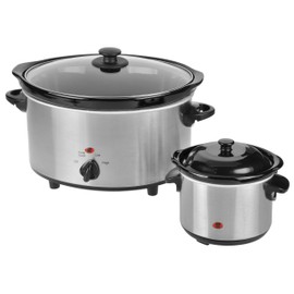 Kalorik 4.75-Quart Stainless Steel Slow Cooker with 0.75-Quart Stainless Steel Dipper