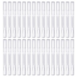 Paquete de 30 bolígrafos giratorios transparentes de 3 ml, cepillo para polvo de aceite de uñas vacías, aplicadores de contenedores de brillo labial, Claro, 30 Count (Pack of 1)