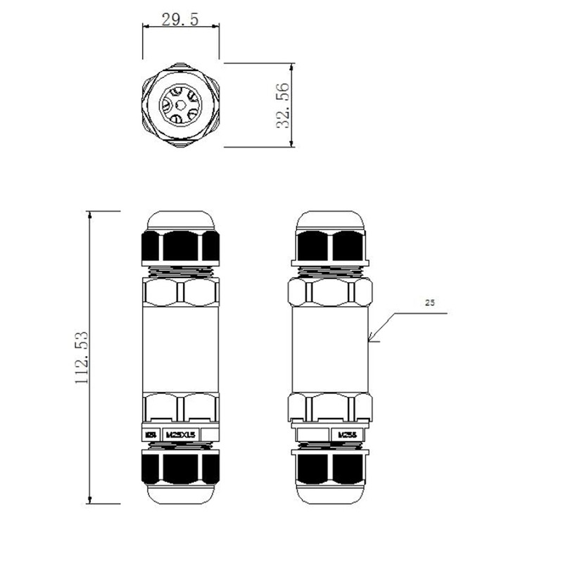 Cable Connector Waterproof | 24A 450V AC | 4-Pin |