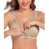 Curyon Women’s Minimizer Bra Front-Close Bras Wireless Full Figure Wirefree
