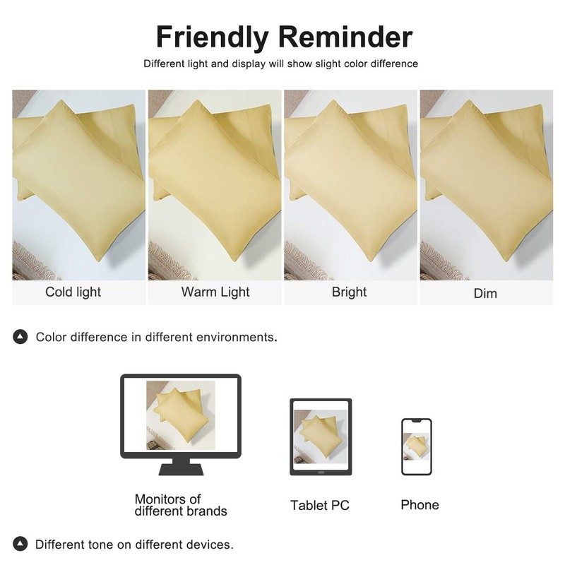 sourcing map 2 Packs Pillow Cases Double Brushed Microfiber Pillowcases