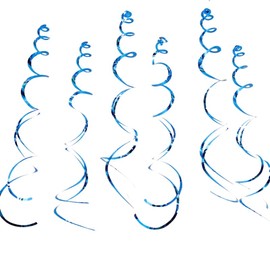 6 Pack of 70-80cm Hanging Swirls/Streamers for Party Decorations [Light Blue]