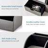 Vlando Desk Organiser with Drawer, Leather Office Stationery Desk Tidy