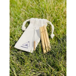 M&M Smartek Pulling Tube Set for Snuff - 3 x Bamboo Snuff Tubes for More Sustainability - Includes Practical Linen Bag and Cleaning Brush