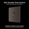 BG Electrical Single Wall Switch with LED Power Indicator, Double