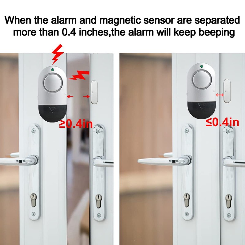 Window Alarm Sensors, Door Alarms for Home Security,120 DB Pool