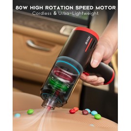 AX2V Car Vacuum Cleaner, 120W Portable 45Mins Car Vacuum Cordless Rechargeable Handheld Vacuum, 0.9lb Ultra-Lightweight 45Mins Run time LED Light for Car, Office and Home Cleaning