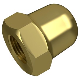 M10 Brass Hexagon Domed Cap Nuts Fit Screws Bolts DIN 1587 (Pack of 10)