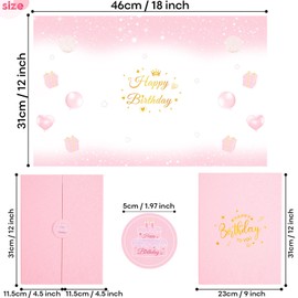 Happy Birthday Guest Book Pink Birthday Signing Guestbook Alternative Birthday Party Decorations for Girls Women Creative Birthday to You Memory Book Gifts Signature Sign Card Board Keepsake Decor