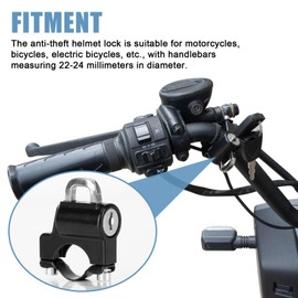 PSLER Motorcycle Helmet Lock- with 2 Keys Universal Anti Theft Helmet Security Lock Adjustable 22mm-24mm