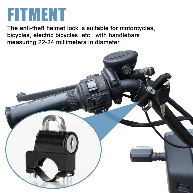 PSLER Motorcycle Helmet Lock- with 2 Keys Universal Anti Theft