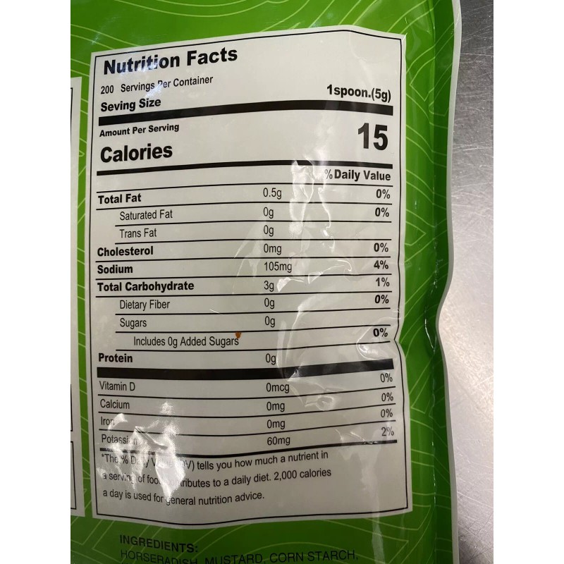 TAO *TAO* Horseradish Powder Wasabi~1kg (2.2 lb)~Resealable Bag~Best Before 2/19/25
