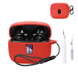 for ZIUTY A1 Case Cover,NOUKAJU Earphone Protective Cover(with Carabiner + Lanyard + Cleaning Pen) Drop-Proof,Shock-Proof,Dust-Proof,Case for ZIUTY 2025 Wireless Earbuds(Red)