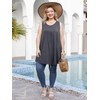 LARACE Camisetas sin mangas para mujer, estilo túnica con botones,