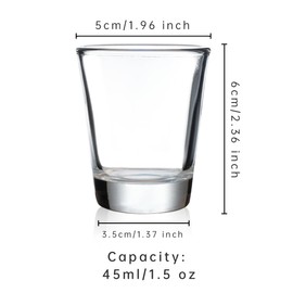 BCnmviku 1.5 oz Shot Glasses Sets with Heavy Base, Clear Shot Glass (10 Pack)