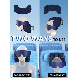 Inspireyes Travel Pillows for Airplanes, Airplane Pillow with Sleep Eye Mask, Comfortable Travel Essentials for Long Flight, Car Trip, 360° Headrest, Royal Blue