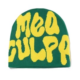 Lanhuiddup Y2k Beanie Hat Streetwear MEA Design Hats for Women Men Teenagers (US, Alpha, Medium, Green)