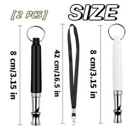 Dog Whistles for Recall, 2Pcs Recall Pet Training Whistles,Dog Whistle Training, Silent Whistle for Dog Recall,Ultrasonic Dog Whistle,Portable Recall Dog Training Whistles with Lanyard (Black/White)