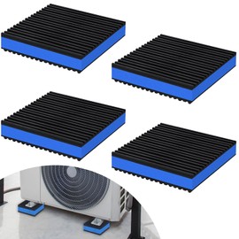 4 PCS Hard Rubber Anti Vibration Pads, 4" x 4" x 7/8" Heavy Duty Rubber and EVA No Slip Sound Isolation Mats for Air Conditioner,Air Compressor,Washing Machine,Treadmill