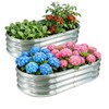 2PC Galvanized Planter Raised Garden Bed, 4x2x1ft Silver