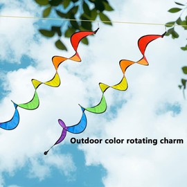 SEABABOO Pack of 2 Spiral Windmill Outdoor Wind Vane Camping Spiral Wind Spinner Rainbow Wind Spiral Wind Spinner Wind Spinner Wind Spinner UV Protection and Weatherproof Colourful Garden Decoration