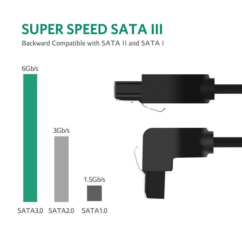 X5 Cable SATA 3 40cm 90° 6GBPS Angle Elbow HDD