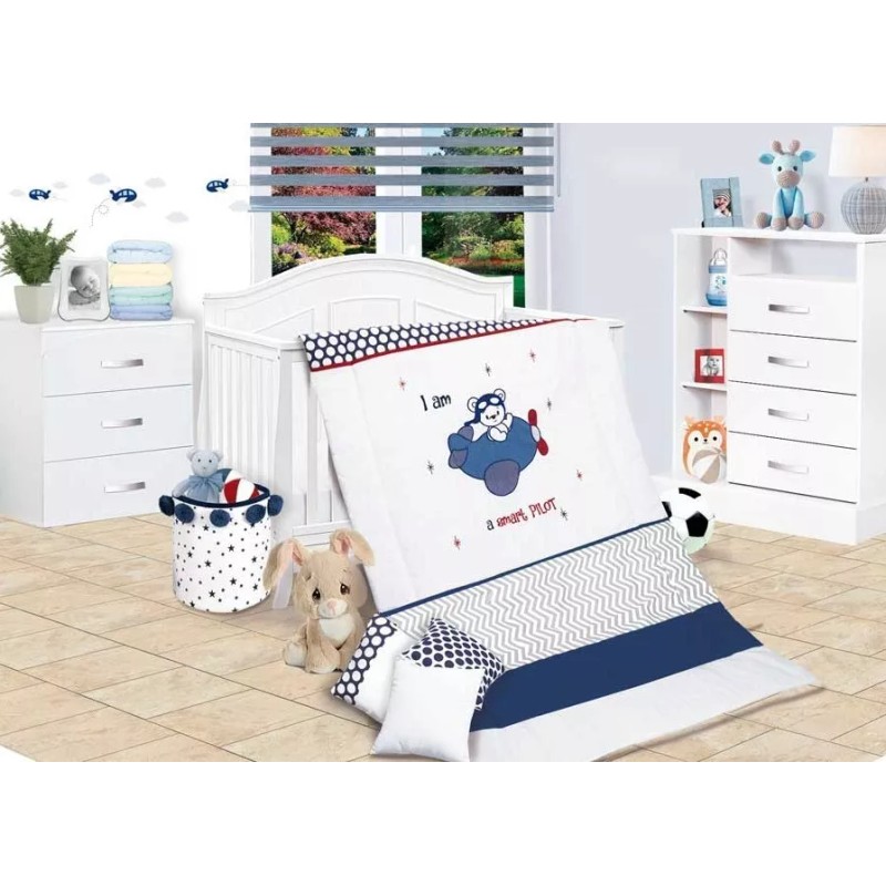 BabyBaby Set De Edredón Para Cama Cuna Corral Modelo Piloto