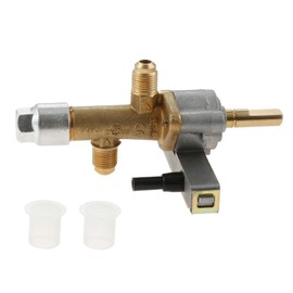 Hicello Gas Safety Valve with Piezo Push Ignition Device Replacement for Garden Sun Propane Powered Patio Heater Repair Replaces Parts (7/16"-24 UNEF Inlet & Outlet)