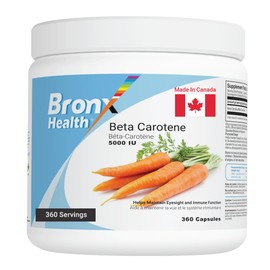 BRONX Beta Carotene 360 Capsules | Helps to Support Skin & Eye Health | Powerful Antioxidants | Powder Pills | Bulk Supplement