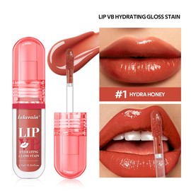 LIP VB Hydrating Gloss Stain – Lip Tint Gloss with 12HR Hydration Long-Lasting Moisture & Shine, Smooth Lip Stain with Glossy Finish, Non-Sticky, Rich Color for All Skin Tones (#1 HYDRA HONEY, 1)